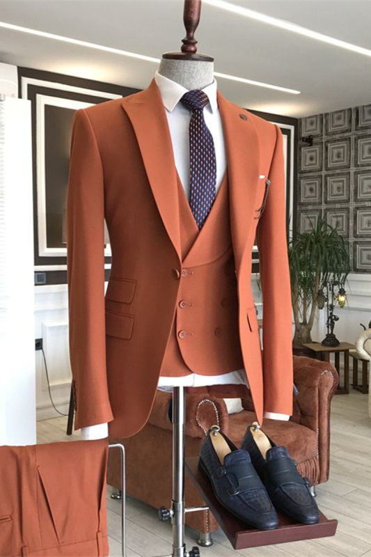 Emmett Fashion Slim Fit Bespoke Peaked Lapel Men Suits