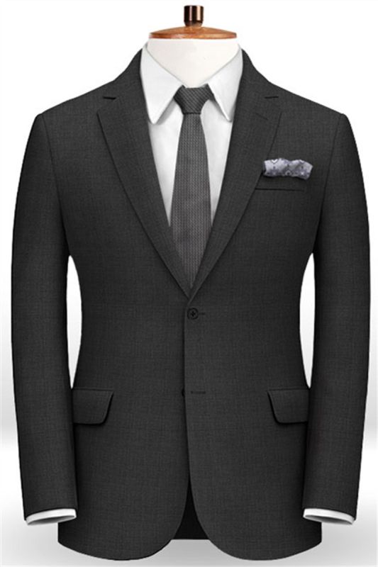 2-Piece Black Men Suit |  Best Man Business Wool Blazer Tuxedo
