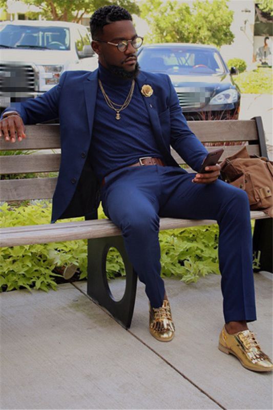 Deep Navy Fashion Men Suits | Two Piece Prom Suit Online