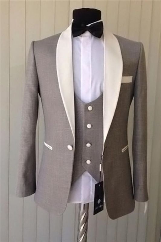 Brown Shawl Lapel Three Piece Tuxedo | Groom Wedding Men Suit Suit One Button