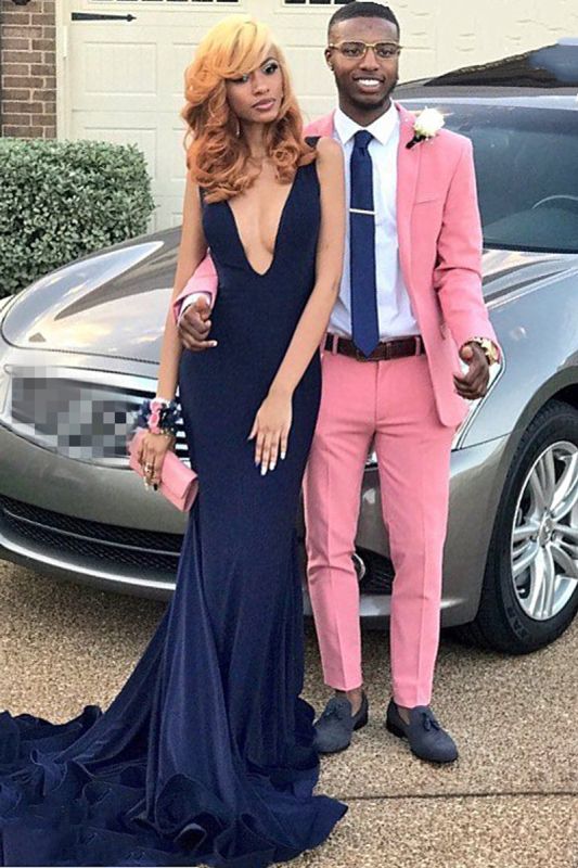 Candy Pink Shawl Lapel Boy Prom Suit |  Custom Shawl Lapel Two Piece Men Suit