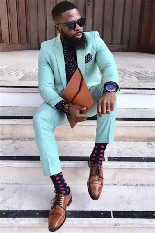 Jade Men Suit | Notch Lapel Fashion Prom Suit