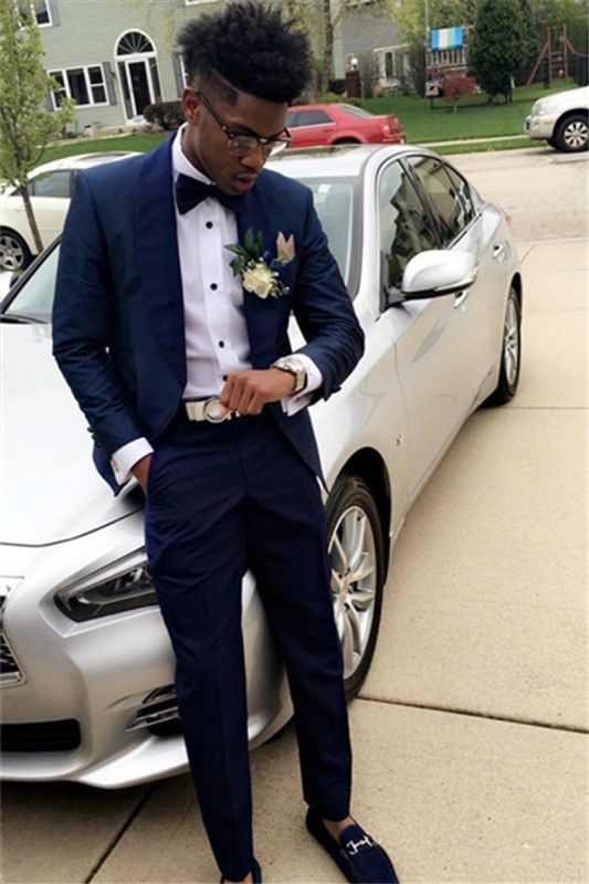Deep Navy Slim Fit Wedding Groom Suit | Two Piece Men Prom Suit
