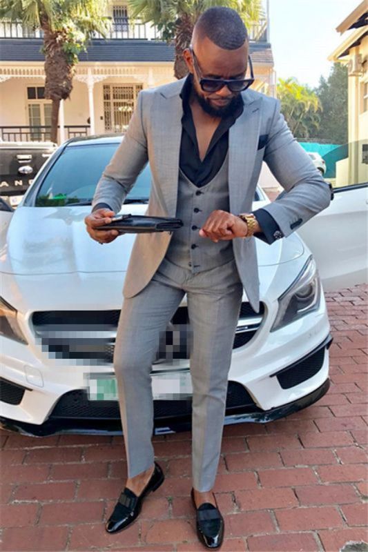 Slim Fit Men Suits Online | Unique Three Piece Prom Party Outfits (Jacket Pants Tank Top)