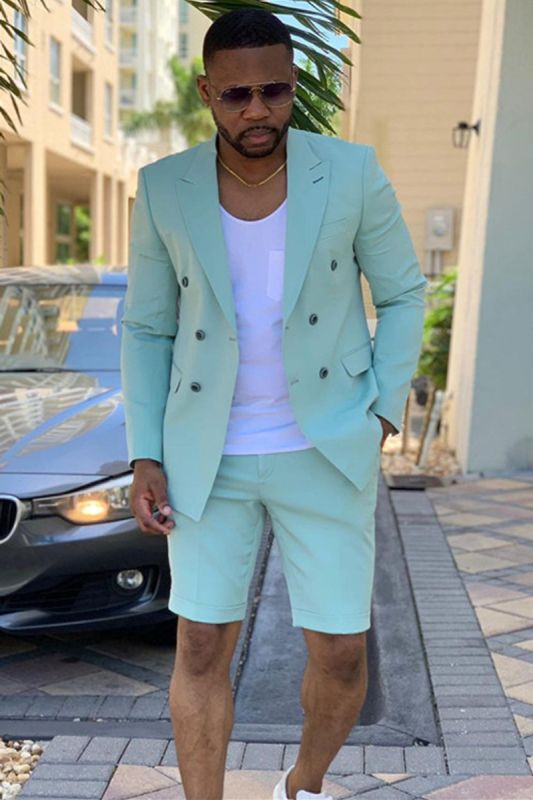 Bruce Summer Green Fashion Pointed Lapel Men Suitable For Prom