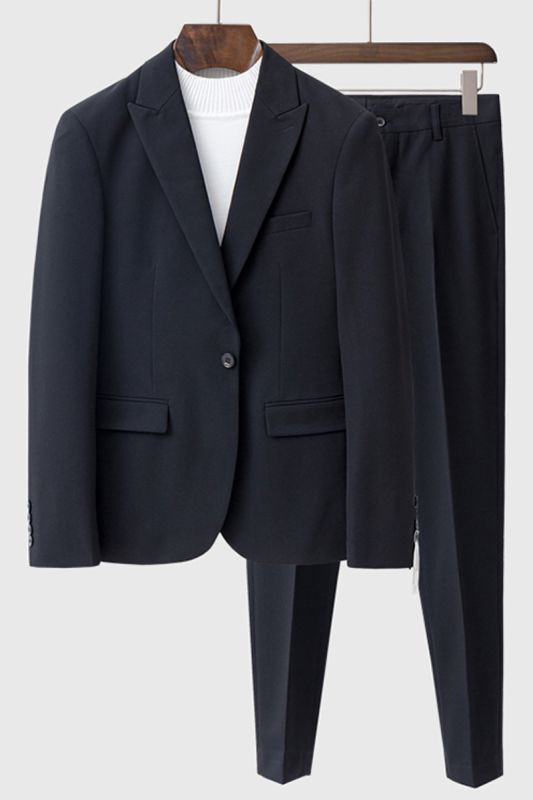 Beau Black Point Lapel Fashion One Button Summer Men Suit