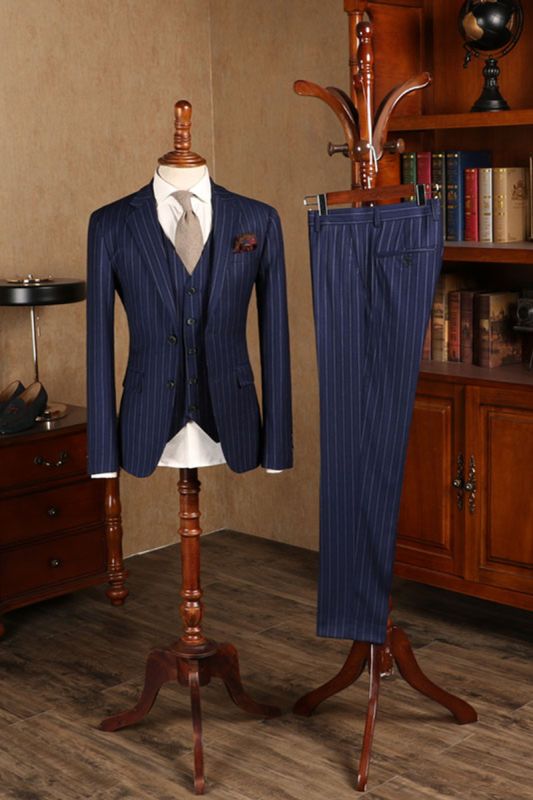 Baird Gorgeous Blue Stripes 3-Pack Slim Fit Men