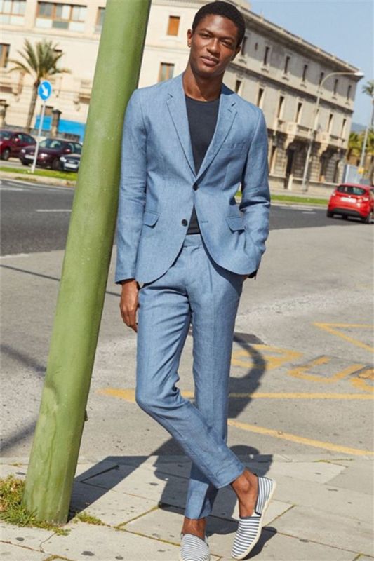 Casual Linen Beach Suit Wedding Groom | Fashion Prom Suit Men Party Wear 2 Piece Set