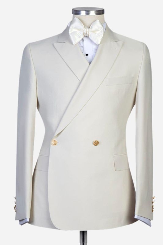 Lawrence New White Pointed Lapel Slim Fit Men Wedding Suit