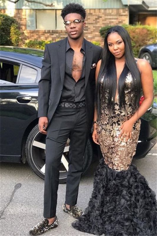 Handsome Black Two Piece Prom Suit | Slim Fit Men Suit