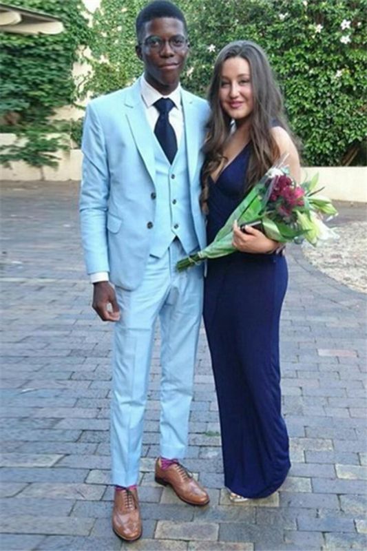 Blue Slim Fit Men Suit | Three Piece Prom Costume Custom Suit
