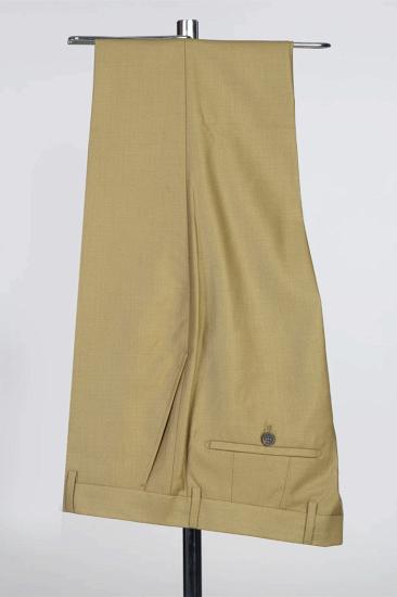 Slim Fit Golden Brown Peak Lapel Double Breasted Prom Two-Piece Suit_3