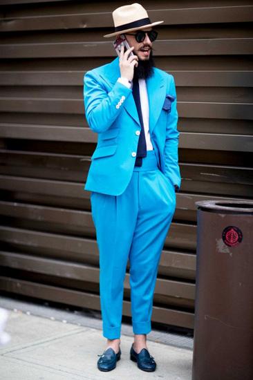 Abbott Ocean Blue Skinny Pointed Lapel Men Fit For Prom_1