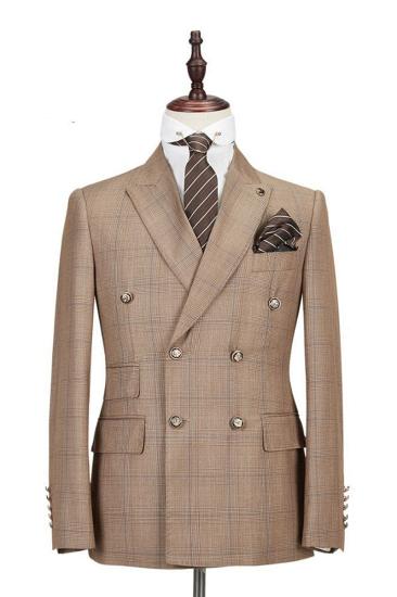 Rylan Double Breasted Point Lapel Fashion Men Business Suit_3