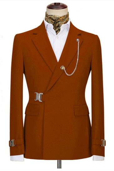 Gavin Newest Orange Two Piece Notched Lapel Business Men Suit