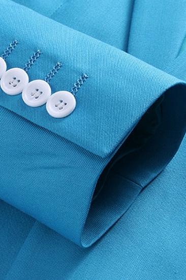 Light Blue Three Piece Prom Suit | Notched Lapel Men Suit_5