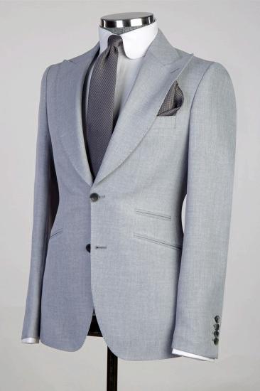 Owen Gray Peaked Lapel Three Pieces Close Fitting Business Suits_3