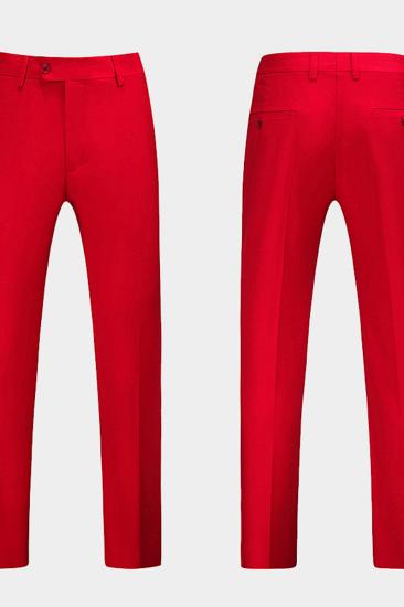 Full Red Trio Suit | Point Collar Fitted Suit_4