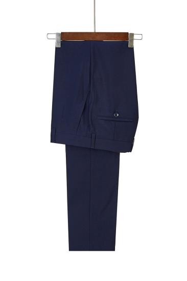 Navy Velvet Best Fit Three Piece Shiny Men Suits_3