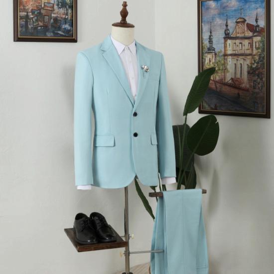 Gentleman Chic Light Blue Notched Lapel Bespoke Prom Men Suits_2