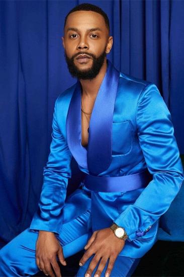 Conor Cool Blue Shawl Lapel Custom Prom Men Suit_2