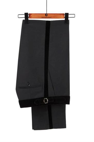 Trevor Sparkle Black Shawl Lapel Double Breasted Wedding Groom Men Suit_3
