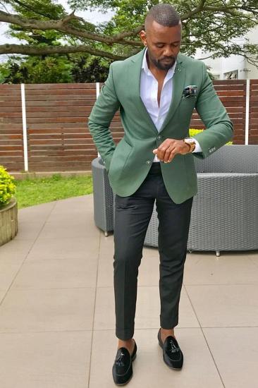 Alexander Green Handsome Slim Fit Lapel Formal Men Suit_2
