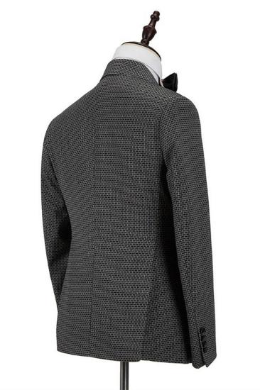 Grant Black Check Lapel Double Breasted Men Suit_2