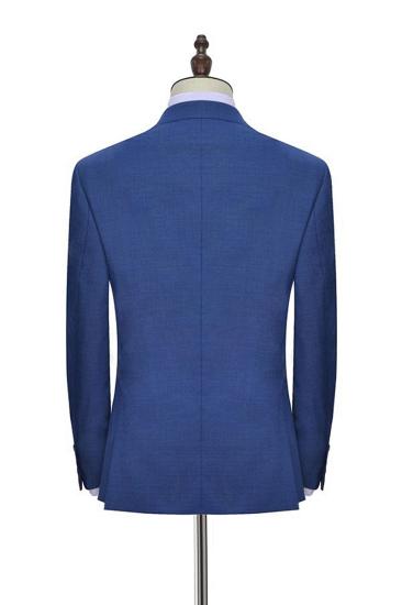 One Button Flap Pocket Navy Blue Men Suit | Men Point Collar Business Suit_5