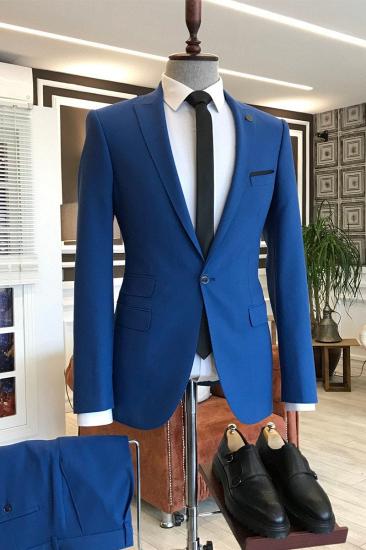 Ingemar Royal Blue Point Lapel Custom Formal Business Men Suit_2