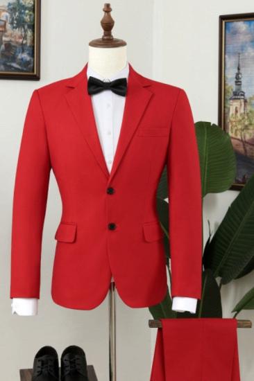 Hot Sale Red Notch Lapel Close Fitting Mens Prom Two Piece Suit