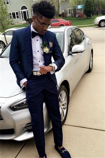 Deep Navy Slim Fit Wedding Groom Suit | Two Piece Men Prom Suit_1