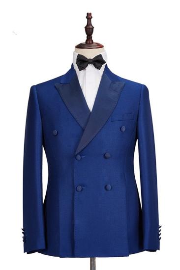 Martin Royal Blue Double Breasted Two Piece Business Men Suit_1