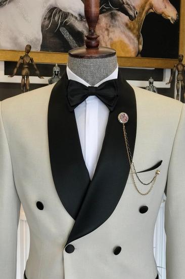 Baldwin  Design Light Champagne Double Breasted Cape Lapel Best Fit Men Suit_2