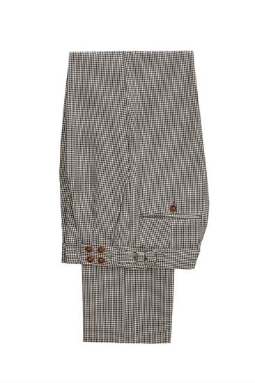 Light Khaki Notch Lapel Three Piece Men Suit With Dark Coffee Waistcoat_4