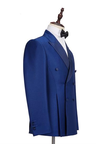 Martin Royal Blue Double Breasted Two Piece Business Men Suit_2