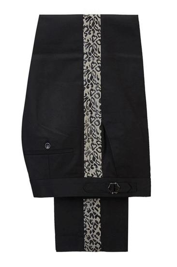 Ryder Cool Leopard Black Double Breasted Men Suit_5