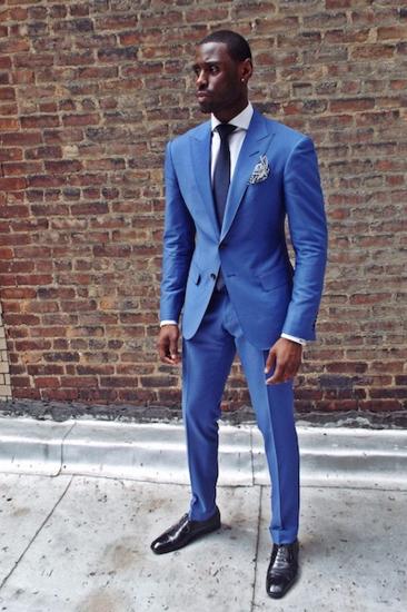 Royal Blue Two Piece Men Suit |  Point Lapel Prom Suit_2