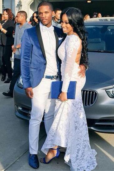 Blue Velvet Prom Suit | One Button Slim Fit Men Suit_2