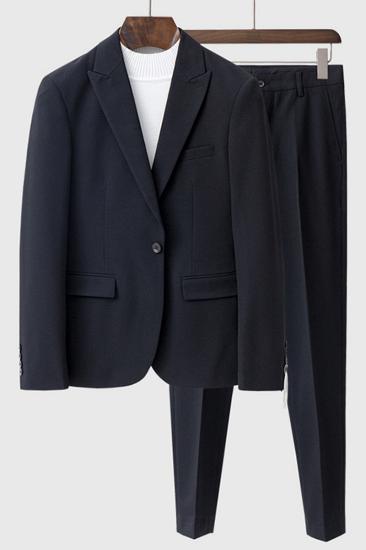 Beau Black Point Lapel Fashion One Button Summer Men Suit_1