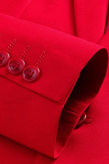 Full Red Trio Suit | Point Collar Fitted Suit_5