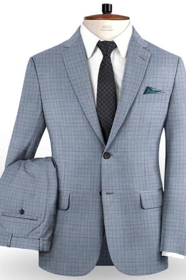 Slim Fit 2-Piece Business Suits For Men | Best Groomsmen Men Wedding Plaid Suits_2