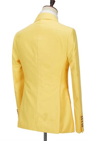 Brodie Yellow Double Breasted Point Lapel Slim Fit Men Suit_2