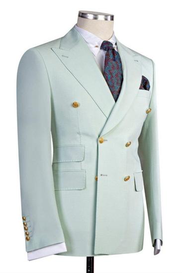 Jaydon Fashion Custom Double Breasted Point Lapel Prom Men Suit_2