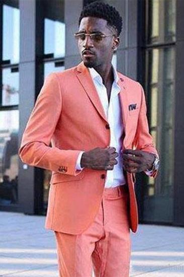 Jeffrey Coral Stylish Notch Lapel Slim Fit Men Suit_2