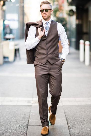 Handsome Brown Tailored Men Suit | Two Button Formal Business Suit_2