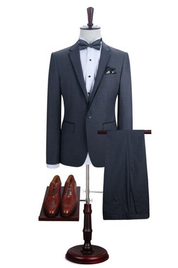 Kaiden Dark Grey Custom Formal Notched Lapel Business Men Suit_2