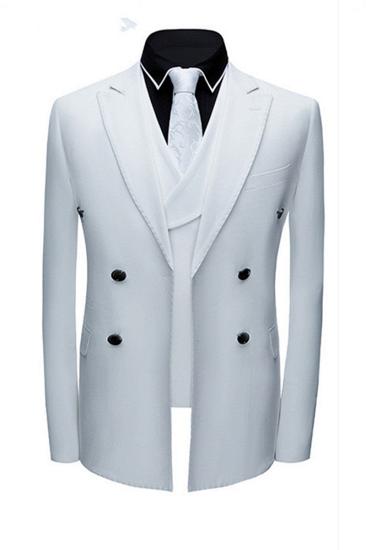 Formal White Business Men Suit Three Piece |  Point Collar Suit Online_1