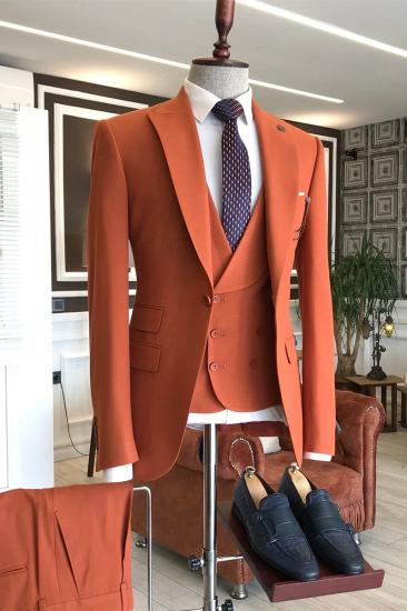 Emmett Fashion Slim Fit Bespoke Peaked Lapel Men Suits_2