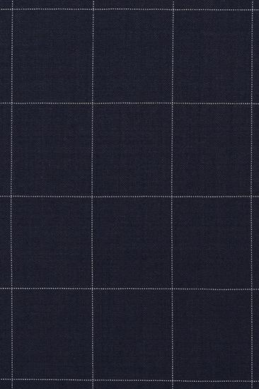 Dark Blue Check Men Suit | Fashion Notch Lapel Prom Tuxedo_4